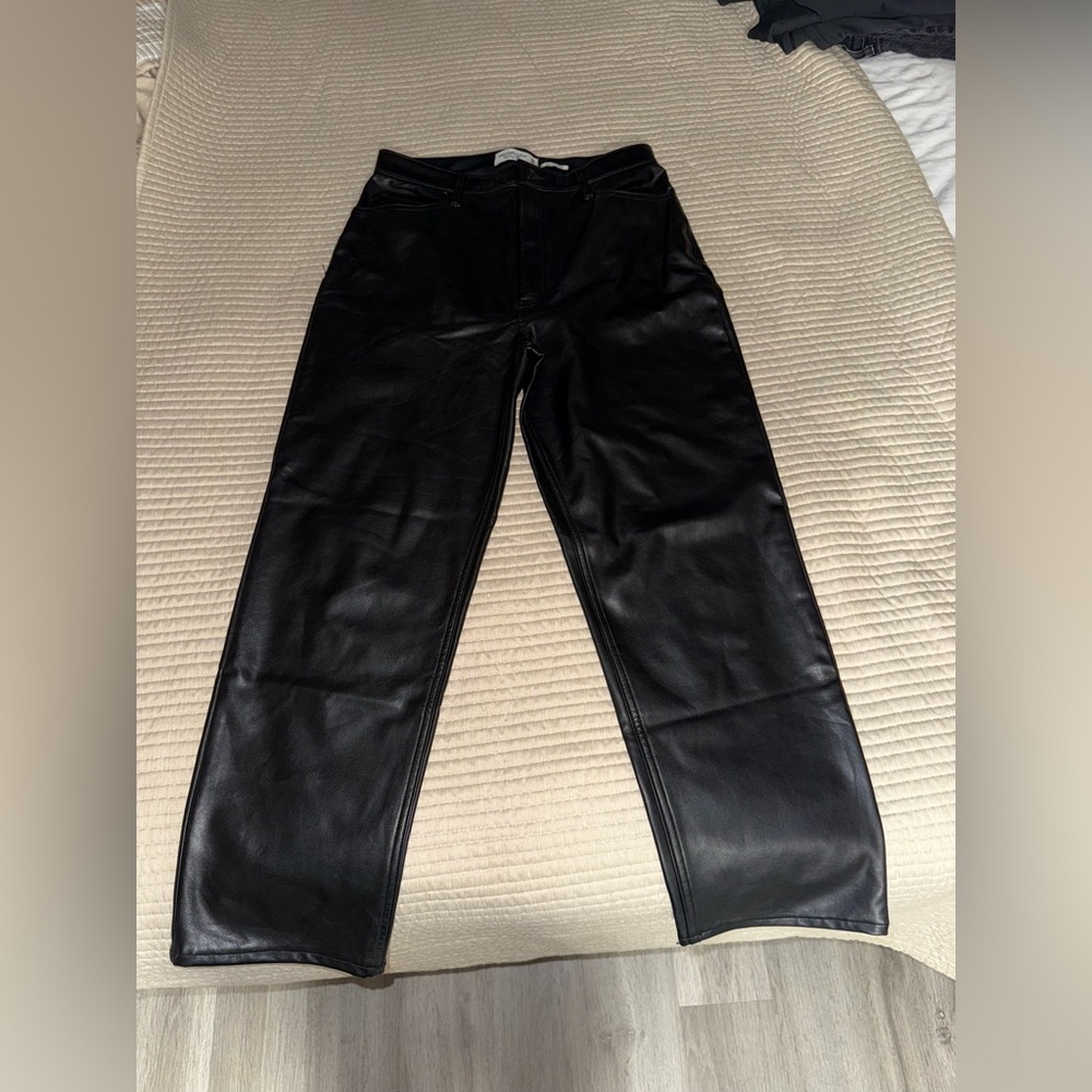 Abercrombie & Fitch Vegan Leather Pants in Black